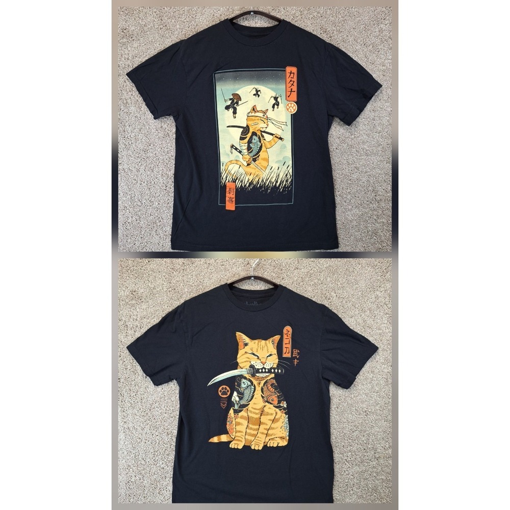 Threadless Lot of 2 T-Shirt Mens Medium Black Graphic Print Short Sleeve Tee